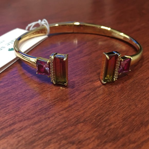 NWT Kate Spade Geo Gems Open Hinged Bangle - Picture 3 of 9